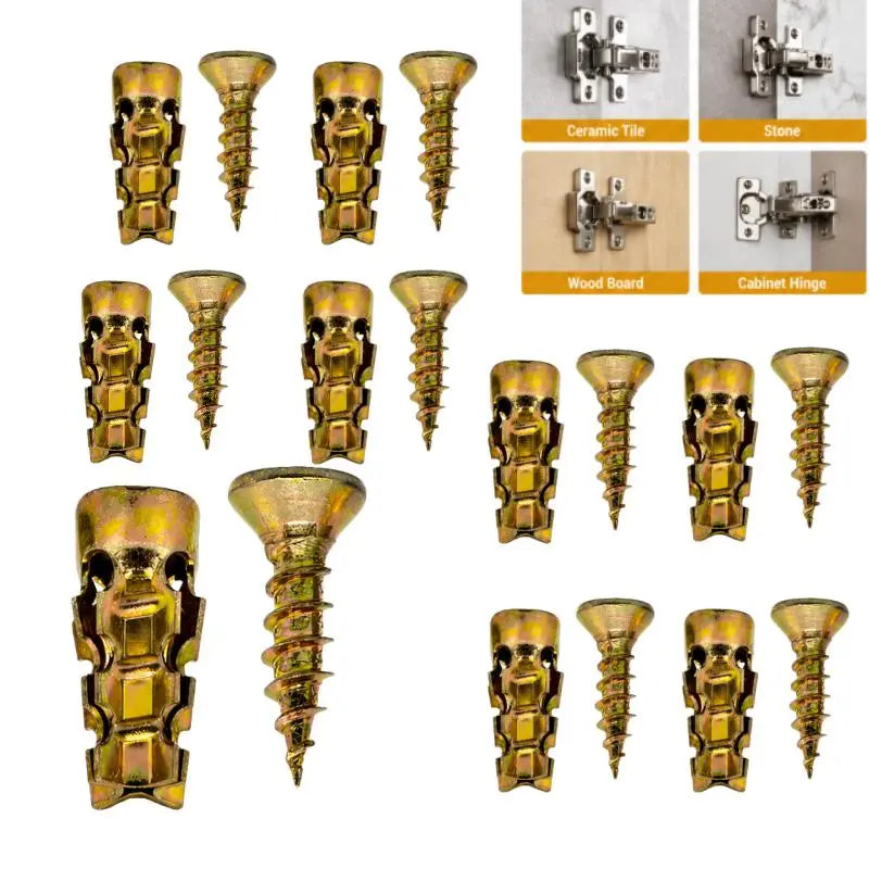 6*14Mm Door Hinge Thread Repair Screws, 30Pack/60Pack Short Expansion Wall Anchors, Stripped Thread Repair Fixer for Cabinet, Tile, Stone and Partition Hinge Mounting