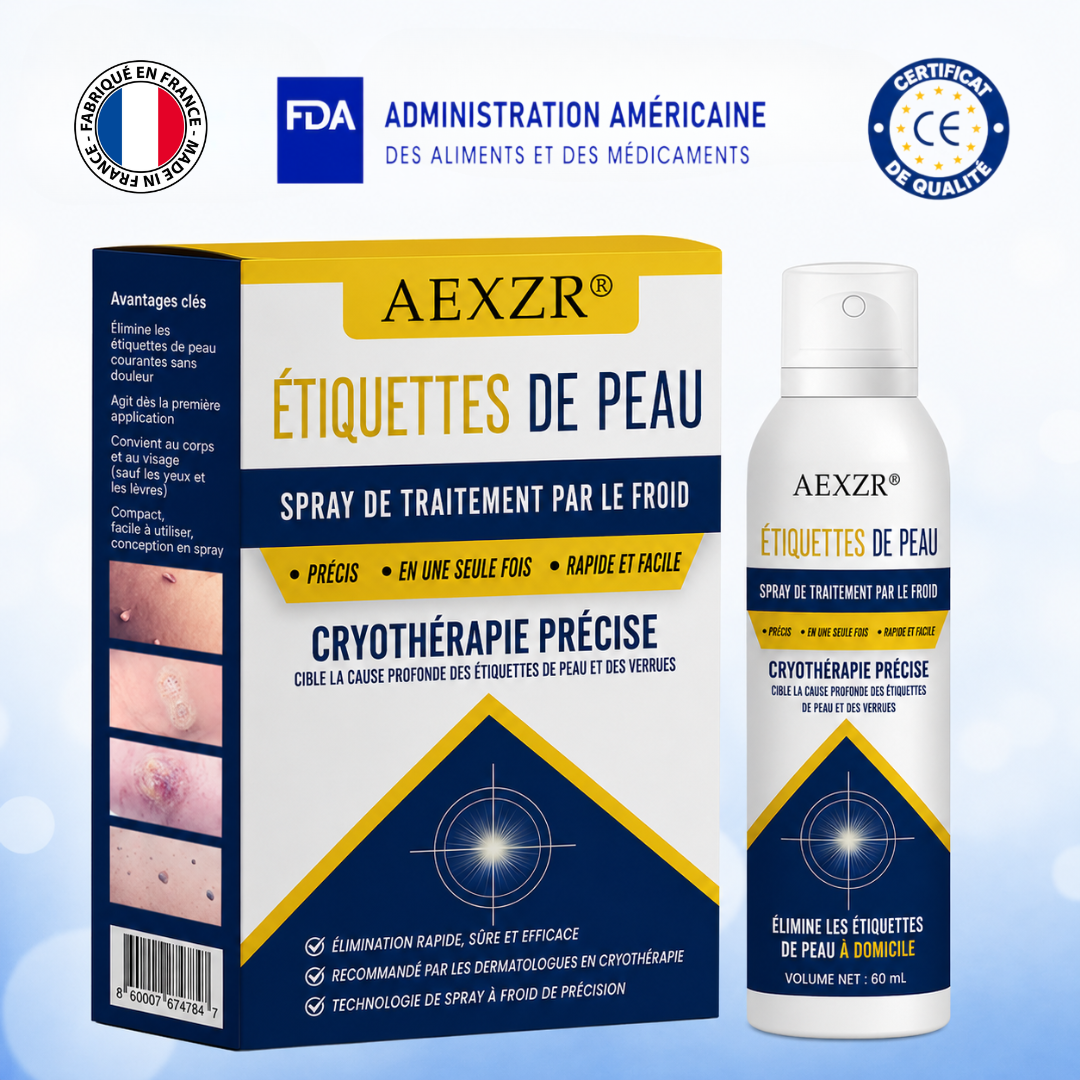 AEXZR® Spray de Traitement par le Froid pour Étiquettes de Peau🧊 Cryo-Tech de Précision : Élimine les grains de beauté et verrues en quelques secondes – Sans lames, sans douleur.