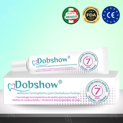 Dobshow® Adhesivo Termoplástico para Dentaduras Postizas🔥 La Revolución de la Fijación de 7 Días: Ajuste Personalizado Activado por Calor que Elimina por Completo los Deslizamientos y el Desorden Diario.