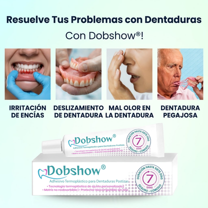 Dobshow® Adhesivo Termoplástico para Dentaduras Postizas🔥 La Revolución de la Fijación de 7 Días: Ajuste Personalizado Activado por Calor que Elimina por Completo los Deslizamientos y el Desorden Diario.