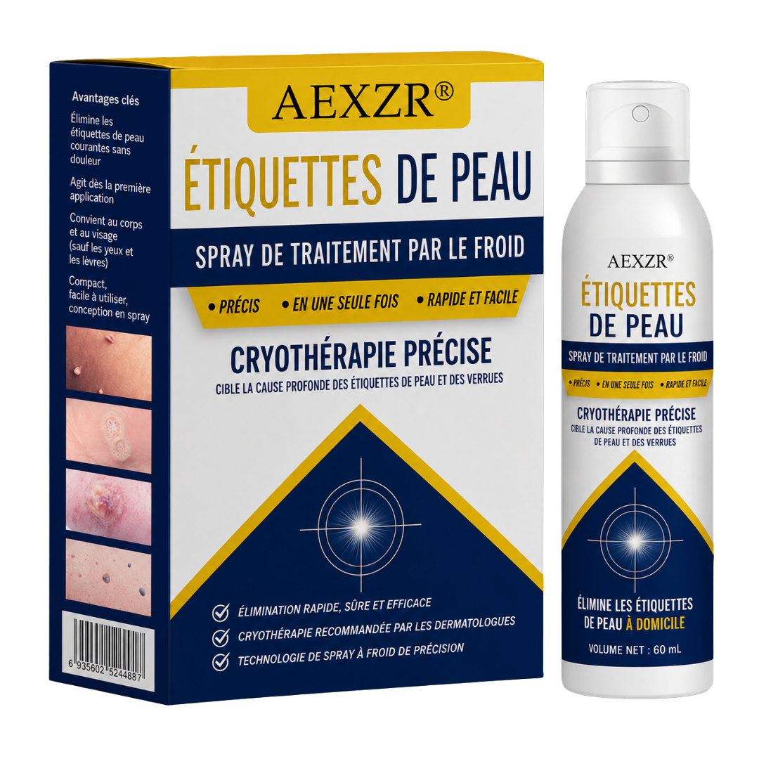AEXZR® Spray de Traitement par le Froid pour Étiquettes de Peau🧊 Cryo-Tech de Précision : Élimine les grains de beauté et verrues en quelques secondes – Sans lames, sans douleur.